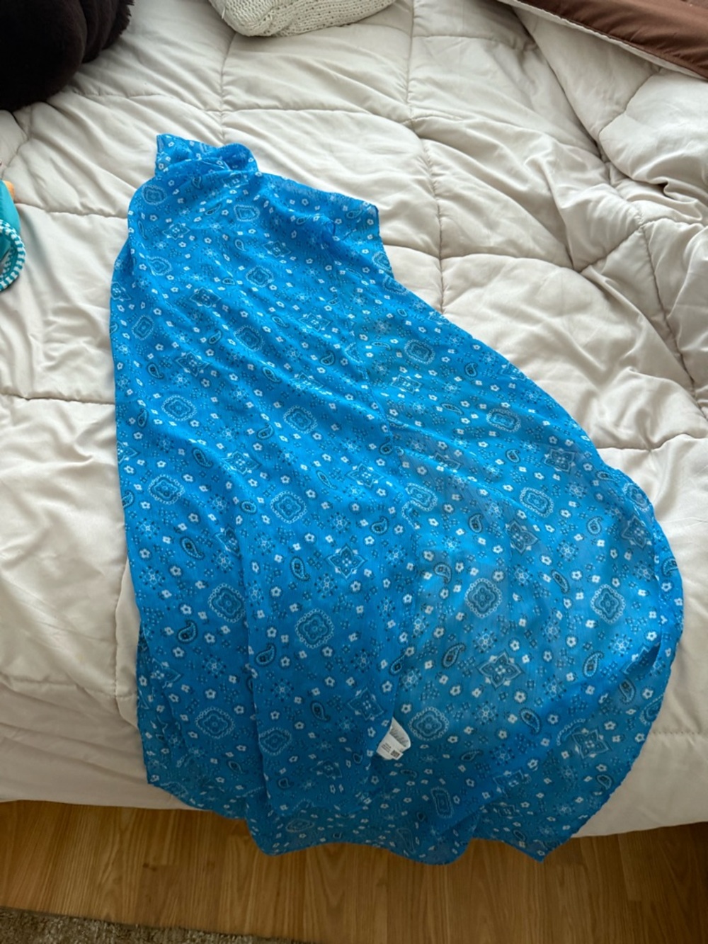 aerie Turquoise Bandana-Print Maxi Skirt